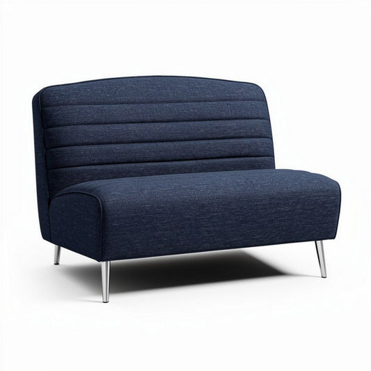 Divano blu in tessuto dimensioni 150 x 80 x 75cm per living moderno