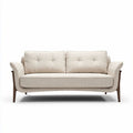 Divano in tessuto beige con struttura in legno dimensioni 180 x 80 x 75cm