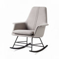 Poltrona a dondolo in tessuto grigio con struttura in metallo 80 x 75 x 100cm