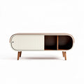 Mobiletto da salotto in legno e metallo bianco 120 x 40 x 50cm con ripiani aperti
