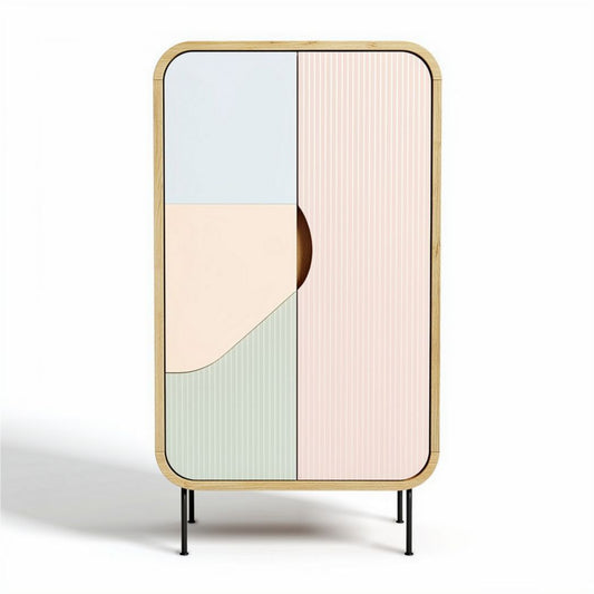 Armadio moderno in legno multicolore con ripiani interni dimensioni 80 x 40 x 120cm