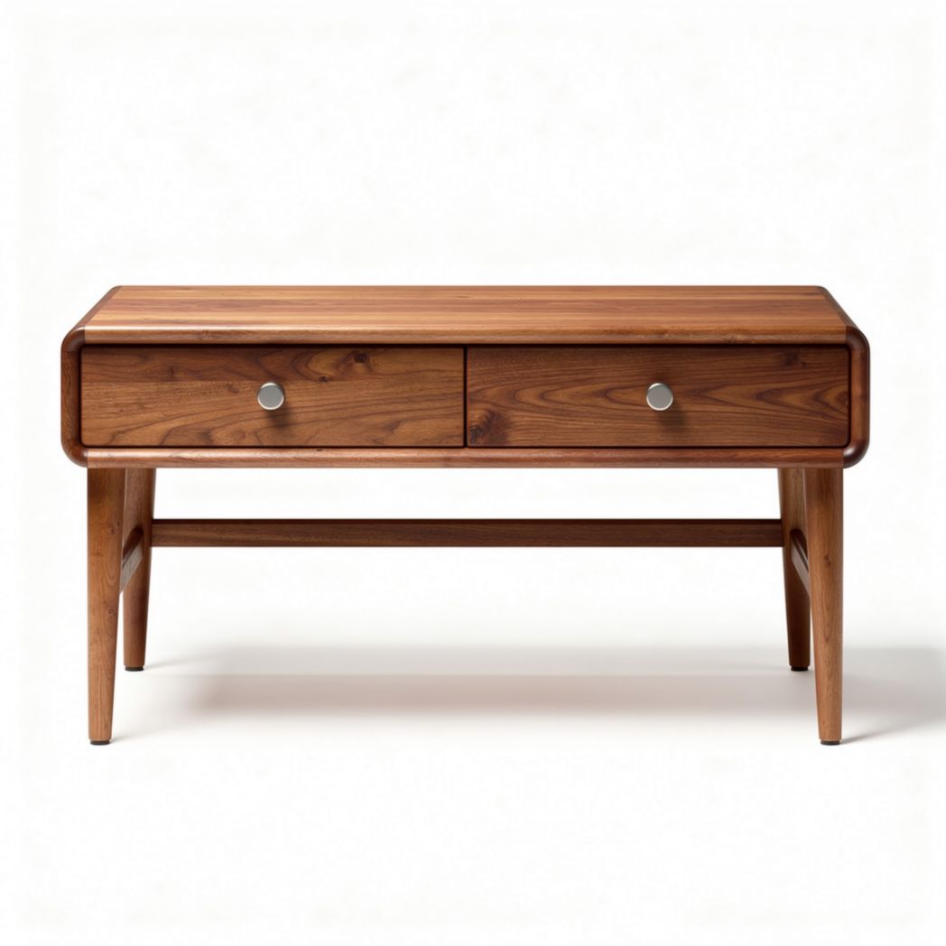 Tavolino in legno di noce con cassetti dimensioni 120 x 60 x 45cm